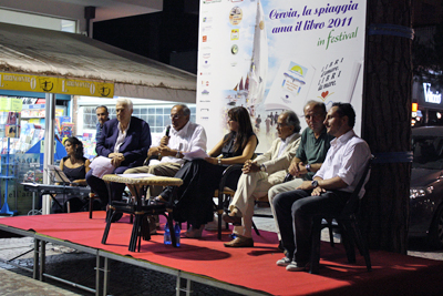 Palco della serata con Medri, Pinza, Magnani, Amadori, Paganelli e Muller